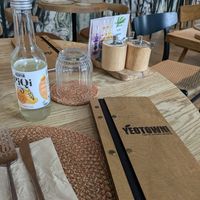 Vegan fig kefir water at Yeotown - Queen's Gardens in West London