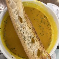 Pumpkin soup!!  at SUN BERNO - Chun Dazhi Store - 光焙若蔬食 春大直門市 in Taipei
