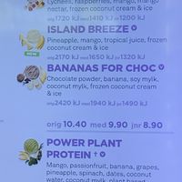 Vegan menu section   at Boost Juice  in Perth