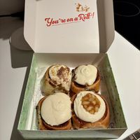 Caramel pecan (back left), 2 x Original and Apple (front right) YUM! 🤤  at Have A Roll  in Amsterdam