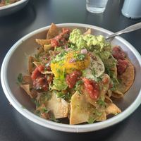 Vegan chilaquiles with vegan Yo Egg  at ThanksABrunch in Gilbert