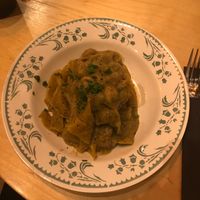 vegan leek pasta at Prosta Pasta Fresca in Krakow