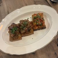 Bruschetta (ran out of mushroom spread so 2x aubergine)   at Prosta Pasta Fresca in Krakow