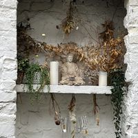 Cool buddha statue  at Mandala Café in East London