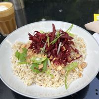 Peanut tofu satay. (Chef special)  at Mandala Café in East London