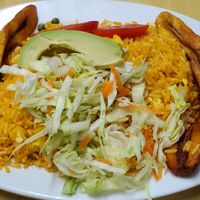 Arroz chaufa has egg and cheese. at El Nuevo Paraíso - Simon Bolivar in Cuenca