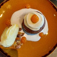 Het toetje van het 3 gangen vegan lunch menu at Strøming in Etten-leur