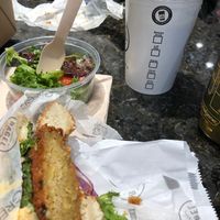 Falafel with veggies at La Fabrique De Bagel in Montreal