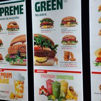 Vegetarian/vegan menu poster at MAX  in Gdansk