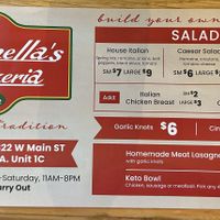 Menu (front)   at Cucinella's Pizzeria in Blue Ridge