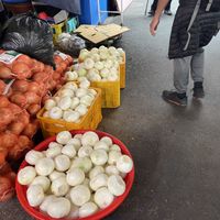 Lots of fresh veggies   at Kwangjang Market in Seoul