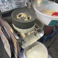 How mung beans are grinded   at Kwangjang Market in Seoul