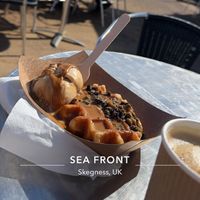 Waffle with salted caramel ice cream, biscoff sauce and Oreo crumble topping. Divine   at Fifi's Ice Cream in Skegness