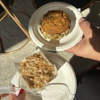Pumpkins oatmeal cream pie and chai streusel muffin.  Both vegan and amazing    at Pinch of Salt Pastries in Grapevine