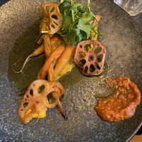 main course: carote confit, radice di loto  at Pierre Sang in Paris