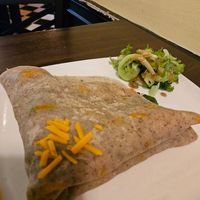 Lili with extra lite vegan cheddar at Paris Creperie in Brookline