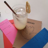 Menus and lemonade at BEKIND. in Zagreb