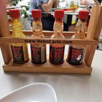 Hot sauces at BEKIND. in Zagreb