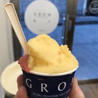 Strawberry and mandarin sorbet  at Grom - San Lorenzo in Genoa