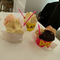 Melon, lemon, chocolate, hazelnut and pineapple-mint-ginger gelato at The Gelatist - Via Torino  in Rome