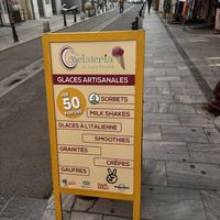 Sorbets listed as vegan  at La Gelateria de Saint-Florent in Corsica