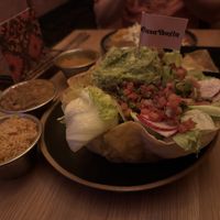Taco Salad with no dairy products and vegan beans and rice (huge!!)  at Casa Bonita in Lakewood