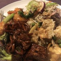 Mix of vegan dishes   at Yosi Street Food in Belfast