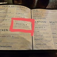 Vegan pasta option at Luca's Ristorante in Somerset