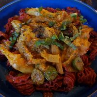 Vegan pasta (Lancette) at Luca's Ristorante in Somerset