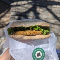 Sándwich de mila at Vuena Comida Casera Vegana in Buenos Aires