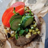 Vegan kumpir at Krakowski Kumpir in Krakow