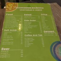 Menu at Waroeng Bagoes in Ubud