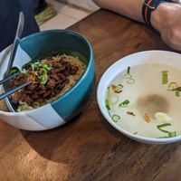 Mushroom noodle soup at Waroeng Bagoes in Ubud