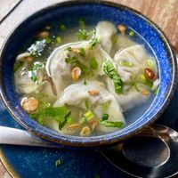 Dumpling soup, terrific fillingg  at Waroeng Bagoes in Ubud