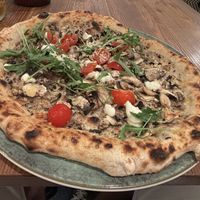 Vegan Gourmet pizza (delicious!)  at Vitale in Sitges