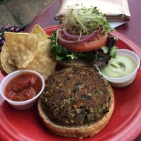 Black bean burger  at One World Cafe in Baltimore