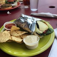 Vegan eggplant gyro  at One World Cafe in Baltimore