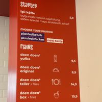 menu  at doen doen® kebap in Berlin