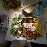 Our little table full of delish food   at doen doen® kebap in Berlin