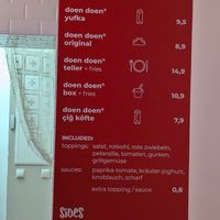 Menu at doen doen® kebap in Berlin