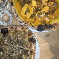 Vegan mushroom and vegan pumpkin pizza   at Spaccanapoli Nr. 12 in Berlin