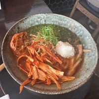 Spicy vegan ramen   at Mensho in Oakland