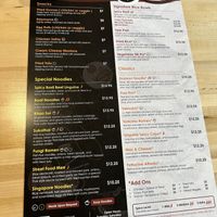 Menu on (5/20/2024)   at Drunken Noodle in Crosby