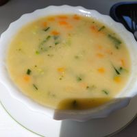 Vegetable soup at Basmati Café in Lisbon