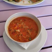 Soup and bruschetta at Artha in Porec