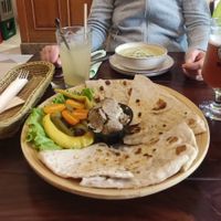 Naan with Truffles and soup of the day at Artha in Porec