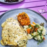 Fu in green pepper sauce at Artha in Porec