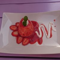 Strawberry dessert at Artha in Porec