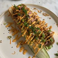 Homemade rendang on a brioche bun  at June  in Tilburg