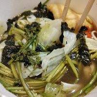 Noodle soup with Chinese toon herb at Vege Creek 蔬河 - Zhongshan in Taipei